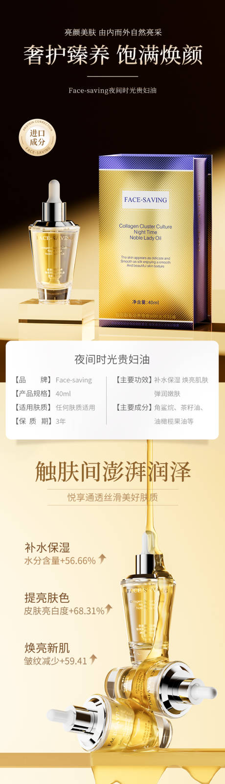 贵妇油护肤品详情页