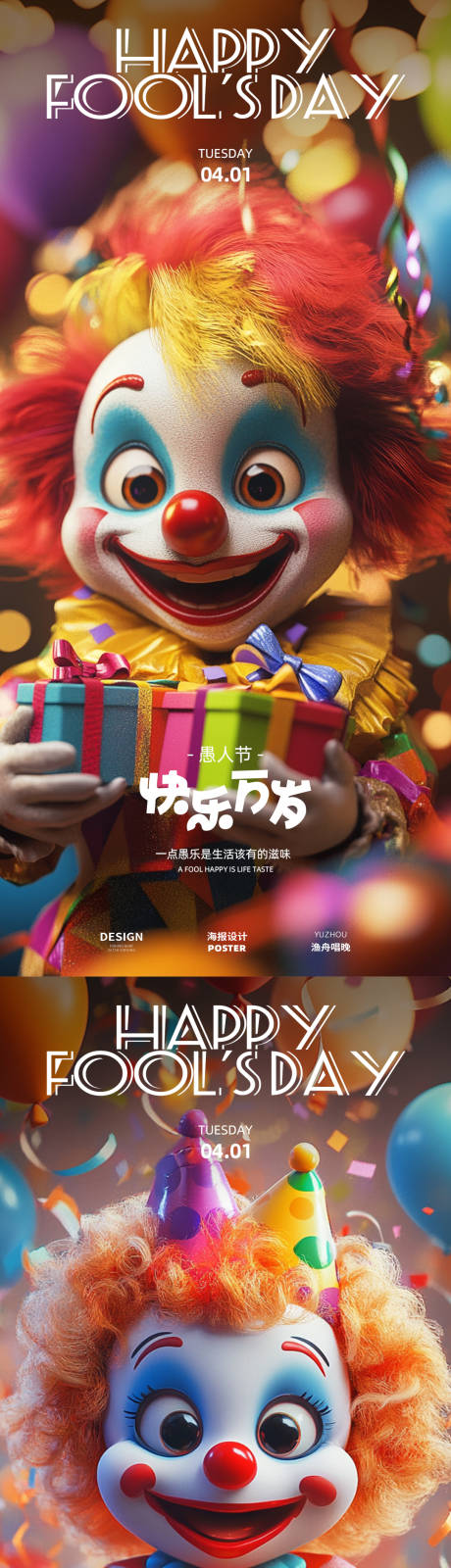 源文件下载【享设计】搜索编号：58710029620697515【愚人节节日移动端海报】