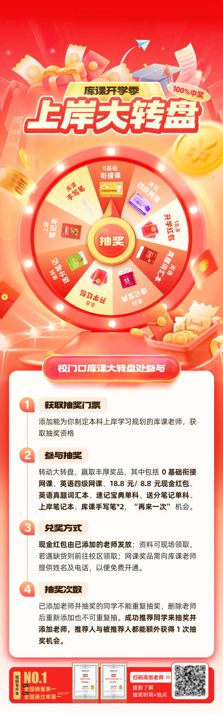 开学季大转盘长图海报