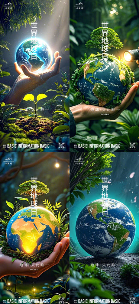 世界地球日系列海报
