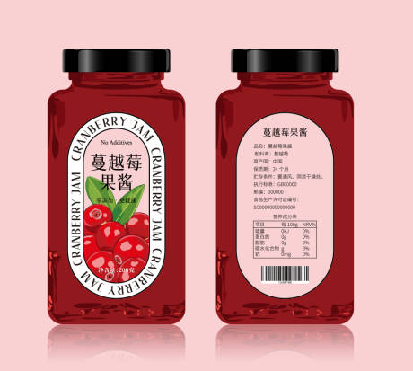 蔓越莓果酱包装设计