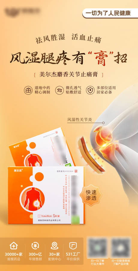 源文件下載【享設計】搜索編號：24030029596645535【藥品麝香關節止痛貼醫藥產品海報】