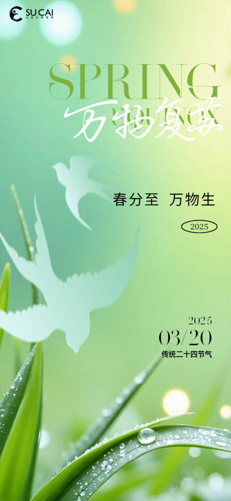 源文件下载【春分节气海报】编号：53880029306367741