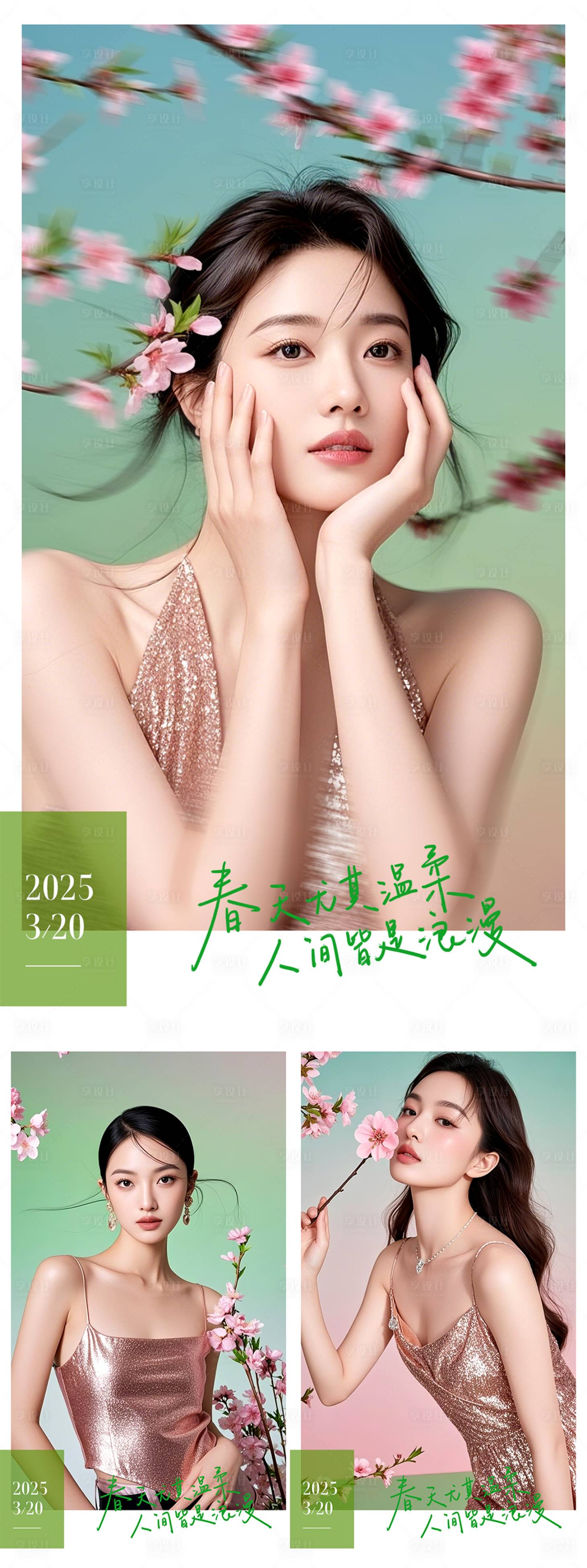 源文件下载【享设计】搜索编号：22920029286256159【医美春季早安系列晨图海报  】