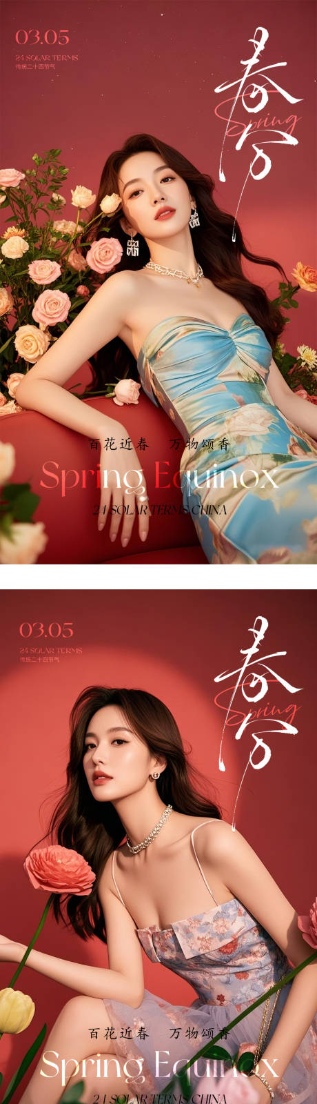 源文件下载【医美春分早安晨图系列海报】编号：40680029534471570