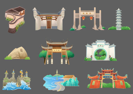 源文件下載【享設(shè)計(jì)】搜索編號：30610029101308436【古建筑插畫風(fēng)景插畫】