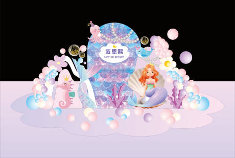 源文件下載【百天宴寶寶美陳打卡墻】編號：97400029274482202