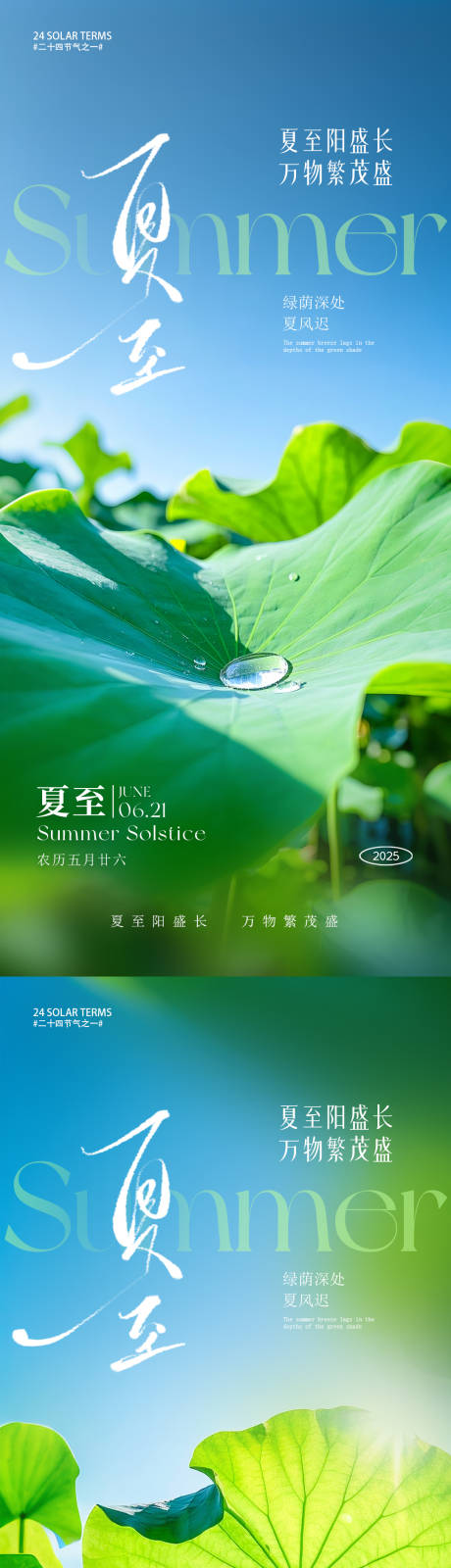 源文件下载【夏至节气系列海报】编号：50660029364887528