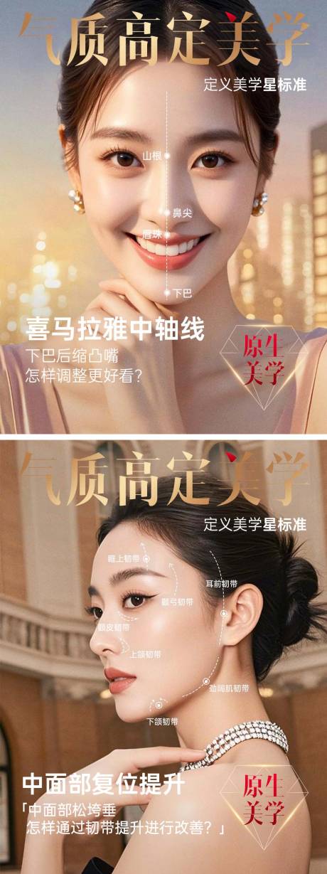 源文件下載【享設(shè)計(jì)】搜索編號(hào)：54650029638147342【醫(yī)美中軸線高定美學(xué)海報(bào)】