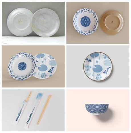源文件下载【餐饮品牌餐桌餐具刀叉盘子样机】编号：23510029204337935