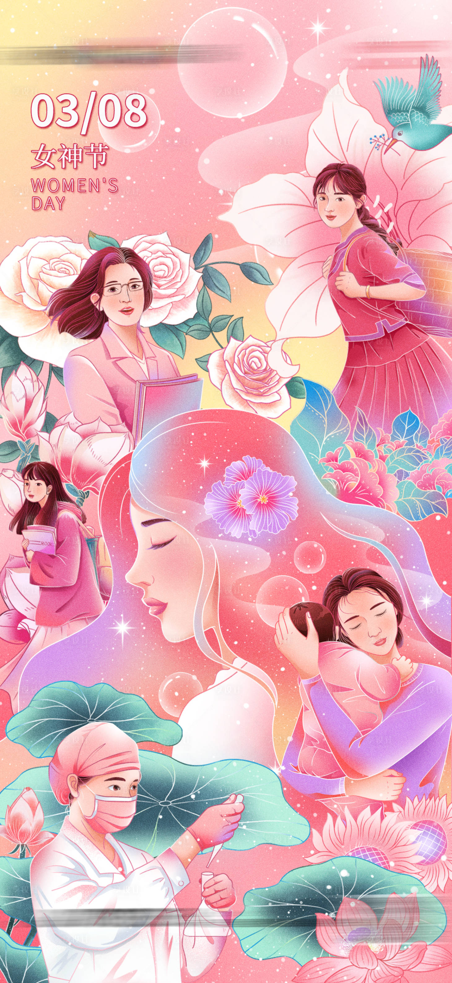 源文件下载【享设计】搜索编号：16320029177032709【妇女节海报】