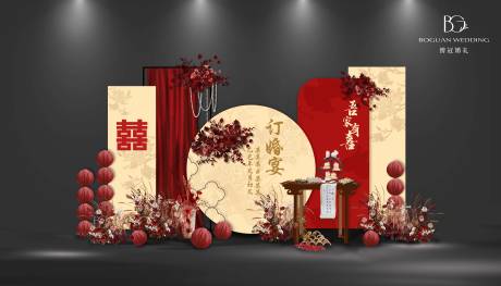 源文件下载【中式结婚订婚美陈】编号：43220029699113674