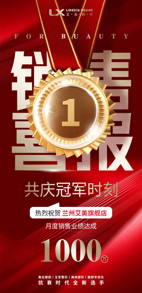医美销售喜报海报
