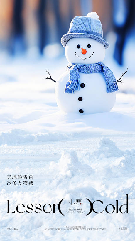 源文件下载【享设计】搜索编号：56350029603142479【小寒海报】