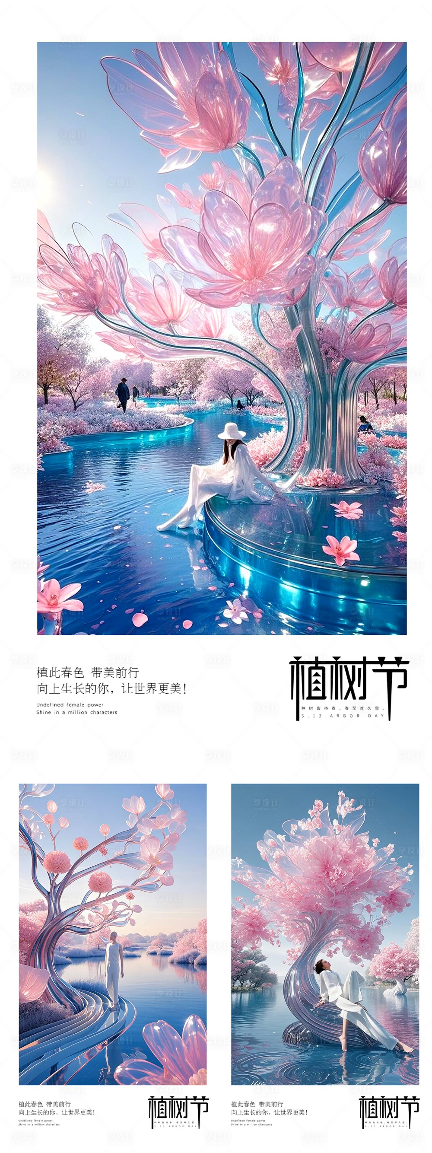 源文件下载【享设计】搜索编号：60600029112805231【医美春季植树节早安海报  】