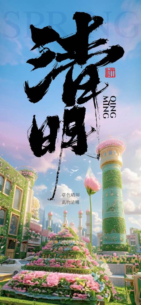 源文件下载【享设计】搜索编号：82240029710404836【清明节海报】