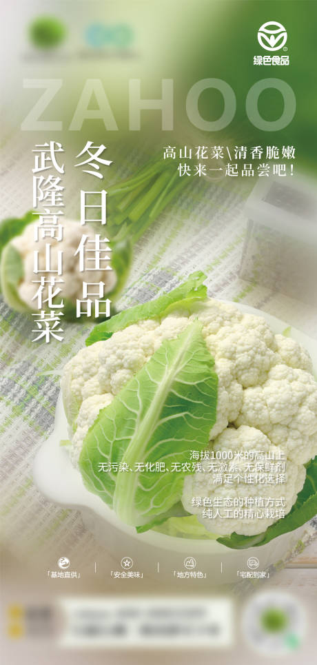 源文件下载【简约高山花菜推广海报】编号：82820029160492994