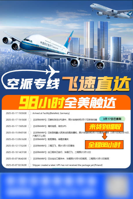 源文件下载【享设计】搜索编号：17810029744678158【空运货运时效海报】