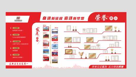 红色简约企业文化墙