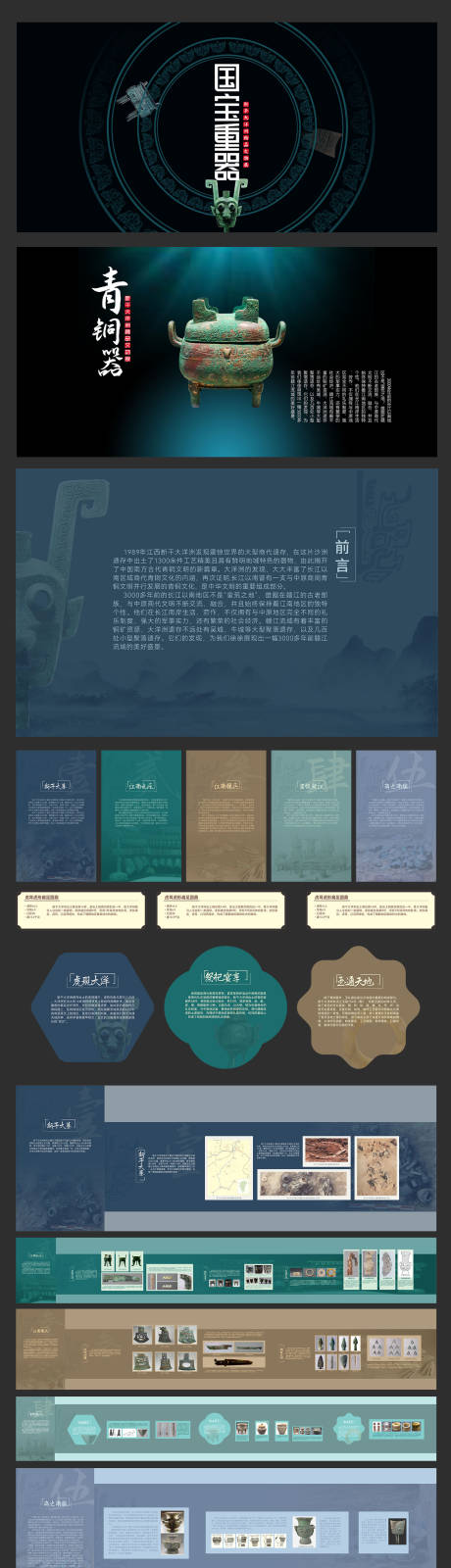 创意博物院文物青铜器展厅立面图设计