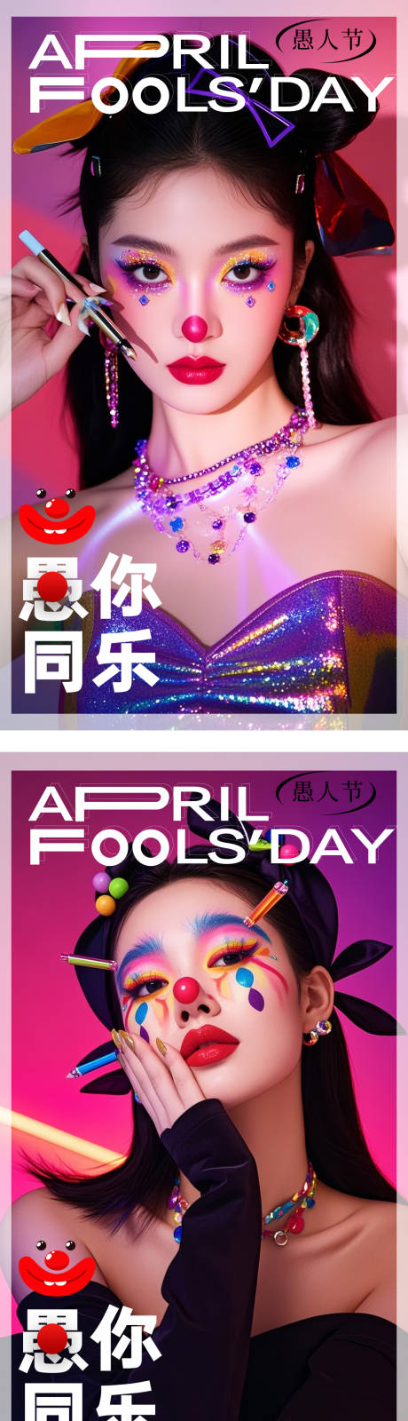 源文件下载【愚人节医美早安系列海报】编号：30090029533729207