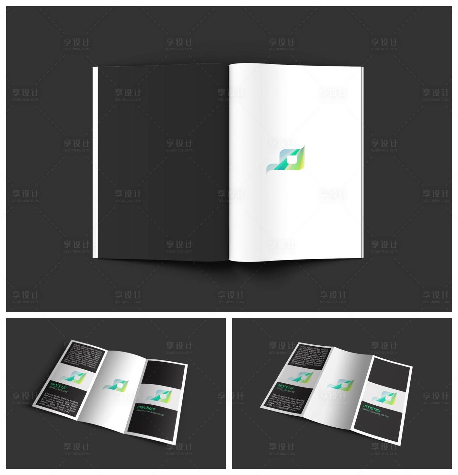 源文件下載【享設計】搜索編號：75120029355449459【畫冊三折頁樣機設計】