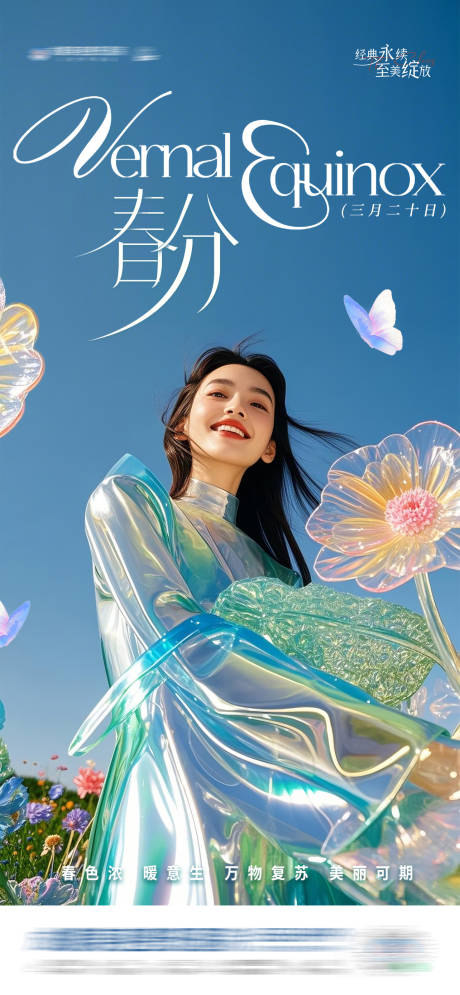 医美二十四节气春分创意海报
