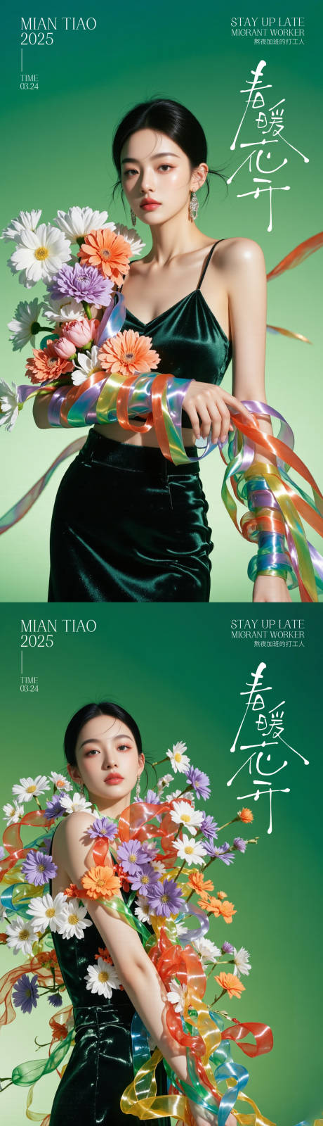源文件下载【春暖花开模特系列海报】编号：92470029750054520