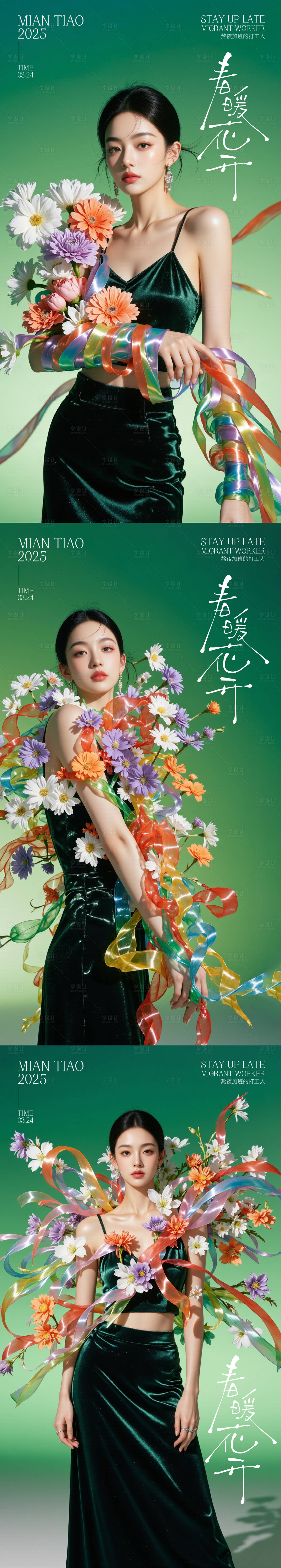 源文件下载【享设计】搜索编号：92470029750054520【春暖花开模特系列海报】