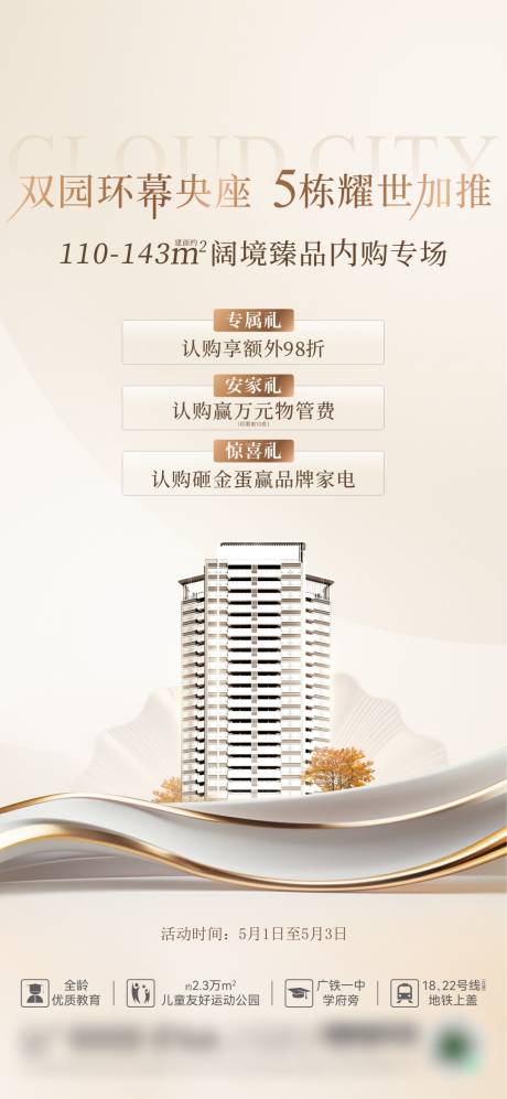源文件下载【地产加推三重礼海报】编号：57540029709754108