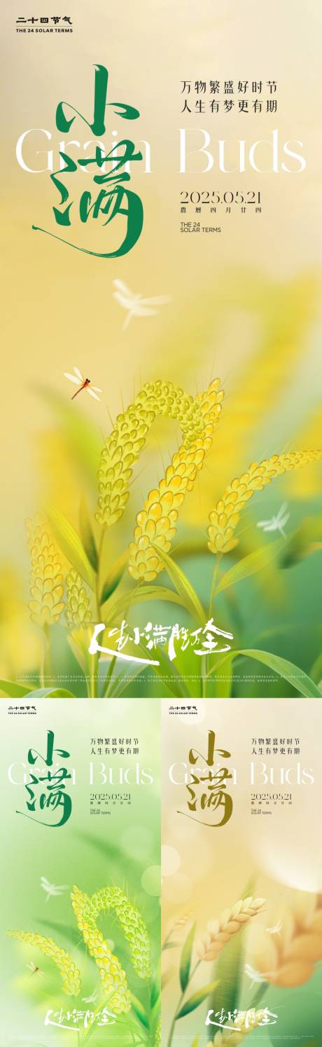 源文件下載【小滿節(jié)氣插畫創(chuàng)意海報】編號：46420029864207645