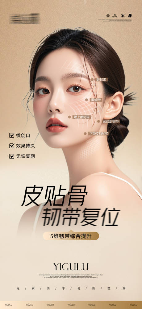 医美韧带复位提升海报