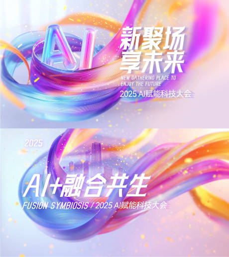 源文件下载【AI赋能科技大会背景板】编号：88130029207055635