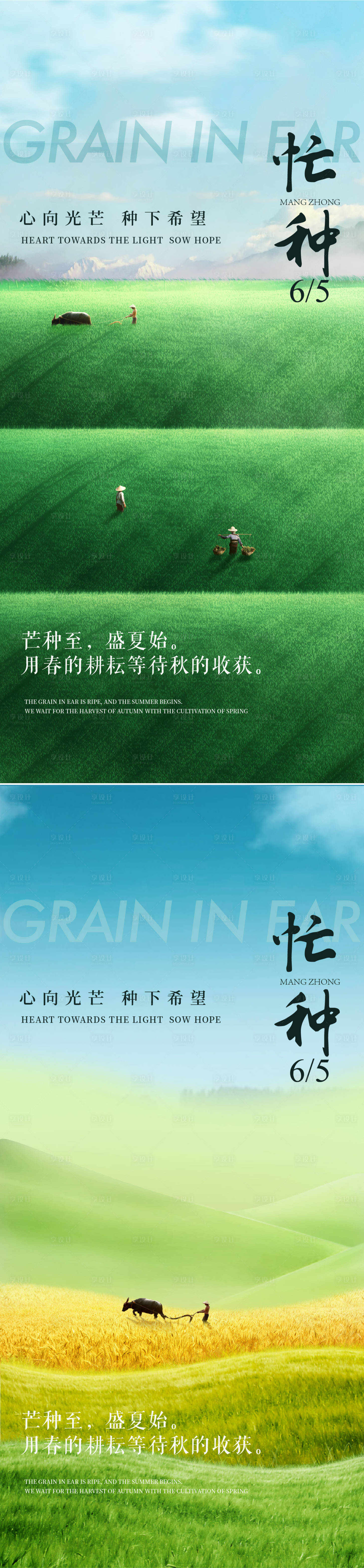 源文件下载【芒种插画系列海报】编号：64090029125293194