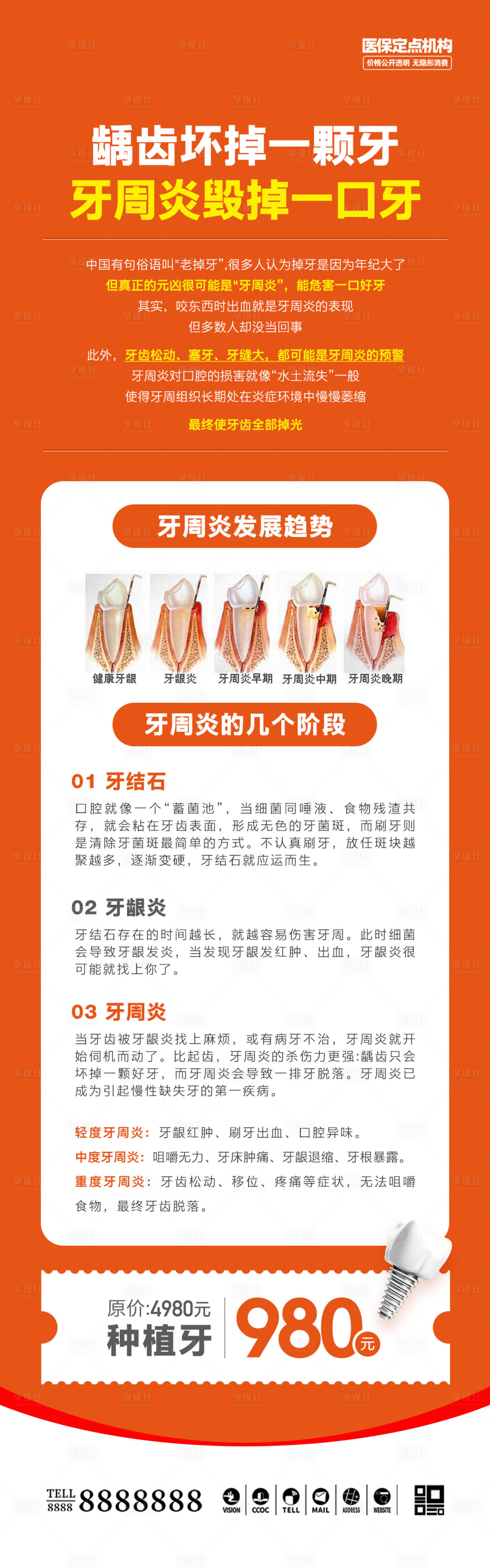 源文件下载【口腔门诊牙周炎危害长图海报】编号：51080029831645794