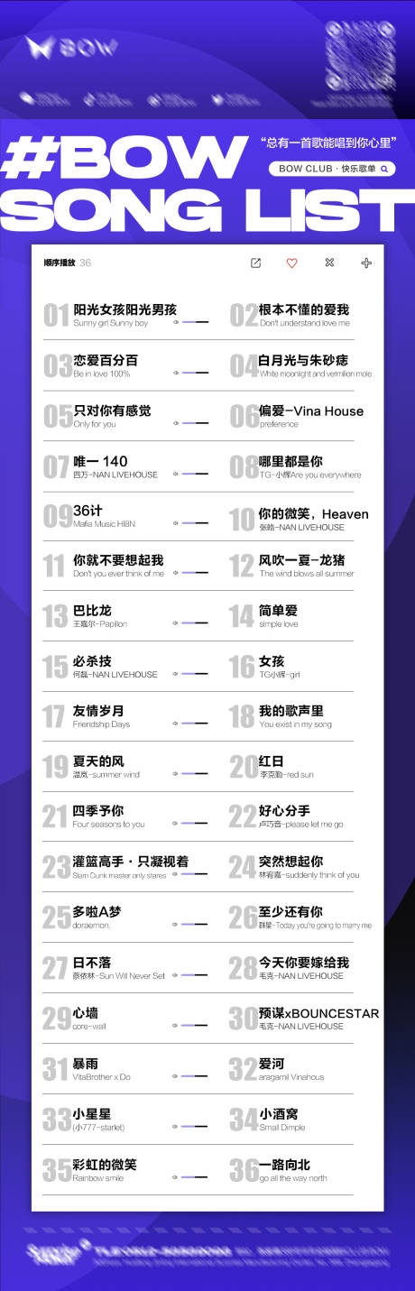 酒吧歌单海报