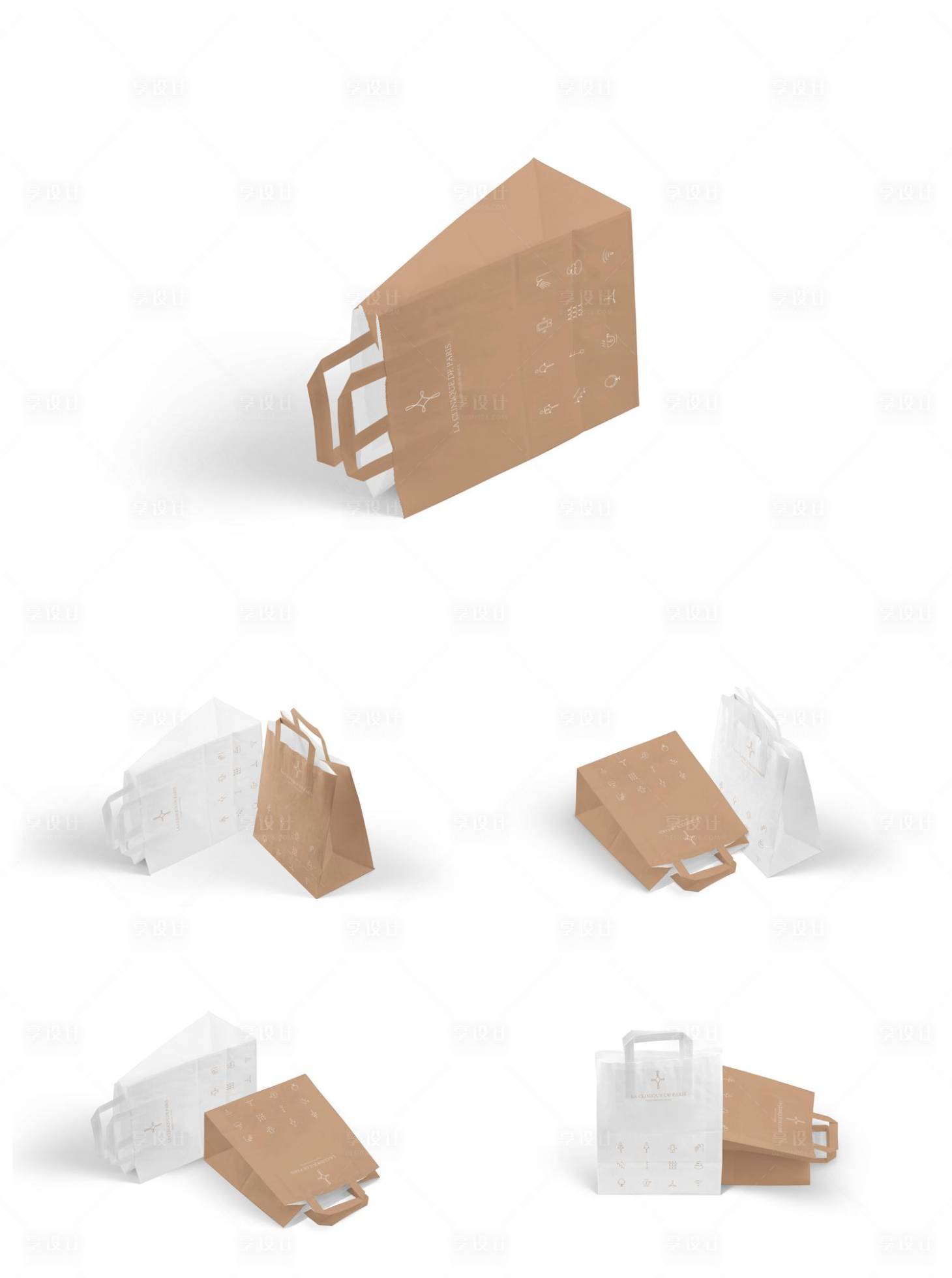 源文件下载【享设计】搜索编号：33290029751648530【包装瓶装手提袋纸袋纸盒样机】