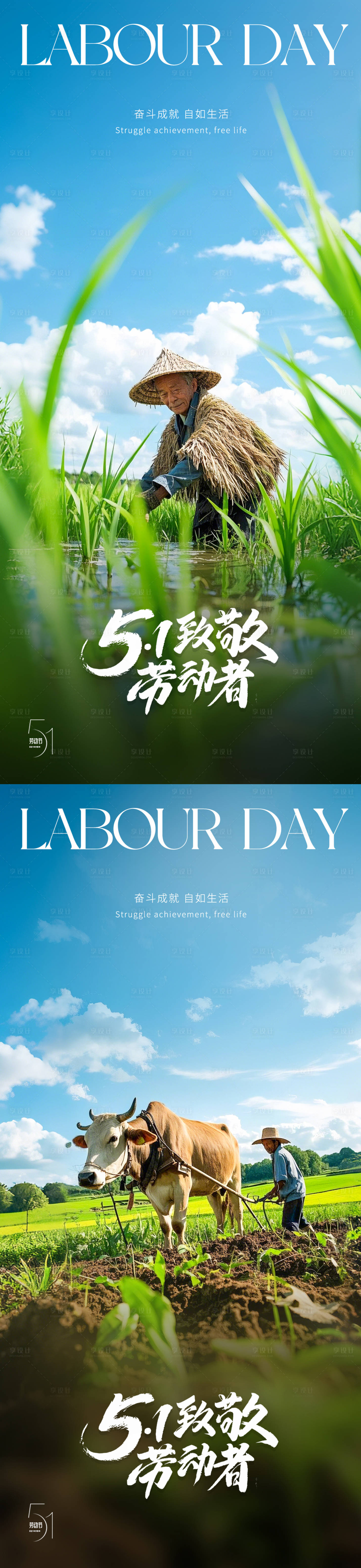 源文件下载【享设计】搜索编号：91130029435312826【五一劳动节人物系列海报】