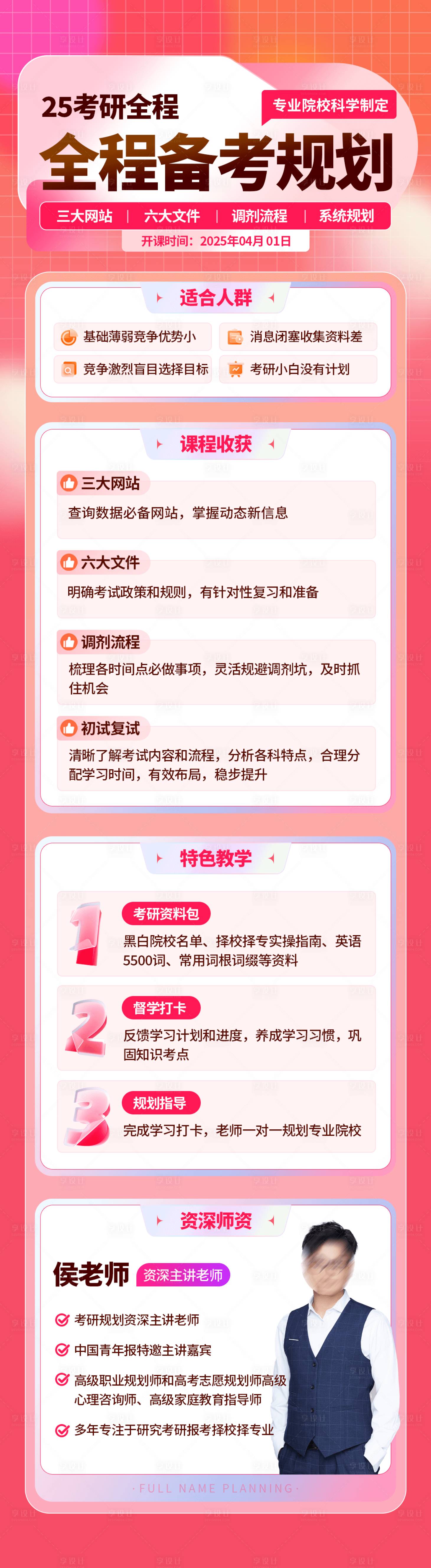 源文件下载【享设计】搜索编号：58310029647961474【考研规划长图海报】