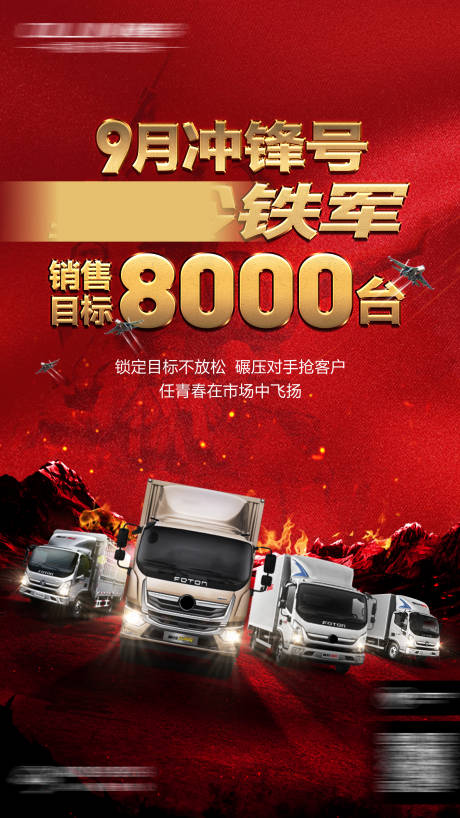 源文件下载【汽车誓师冲锋海报】编号：76720029101295701
