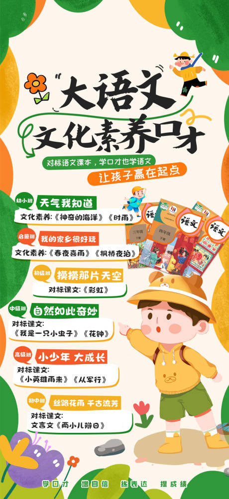 源文件下载【教培大语文口才训练课程海报】编号：72160029831397973