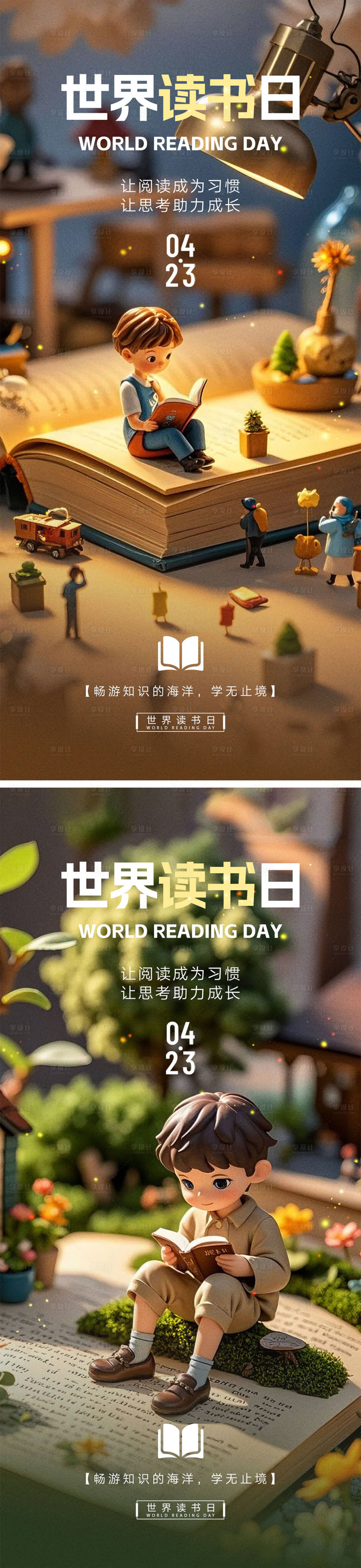 源文件下载【世界读书日海报】编号：70490029421626029