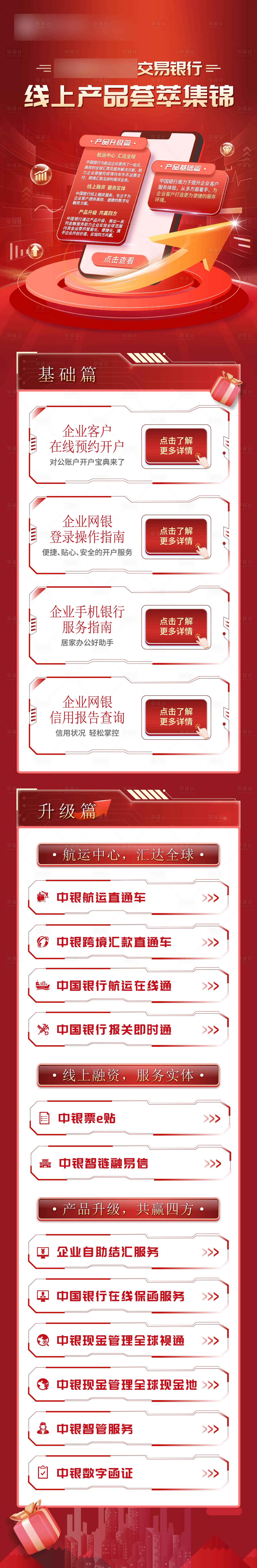 源文件下载【享设计】搜索编号：71460029312911920【红色金融科技银行长图】