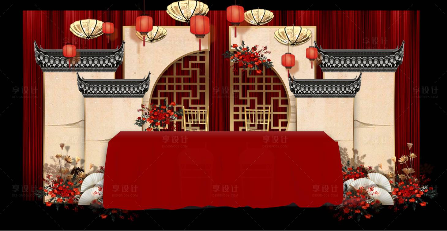 源文件下载【享设计】搜索编号：79010029412261792【新中式婚礼布置堆头美陈】