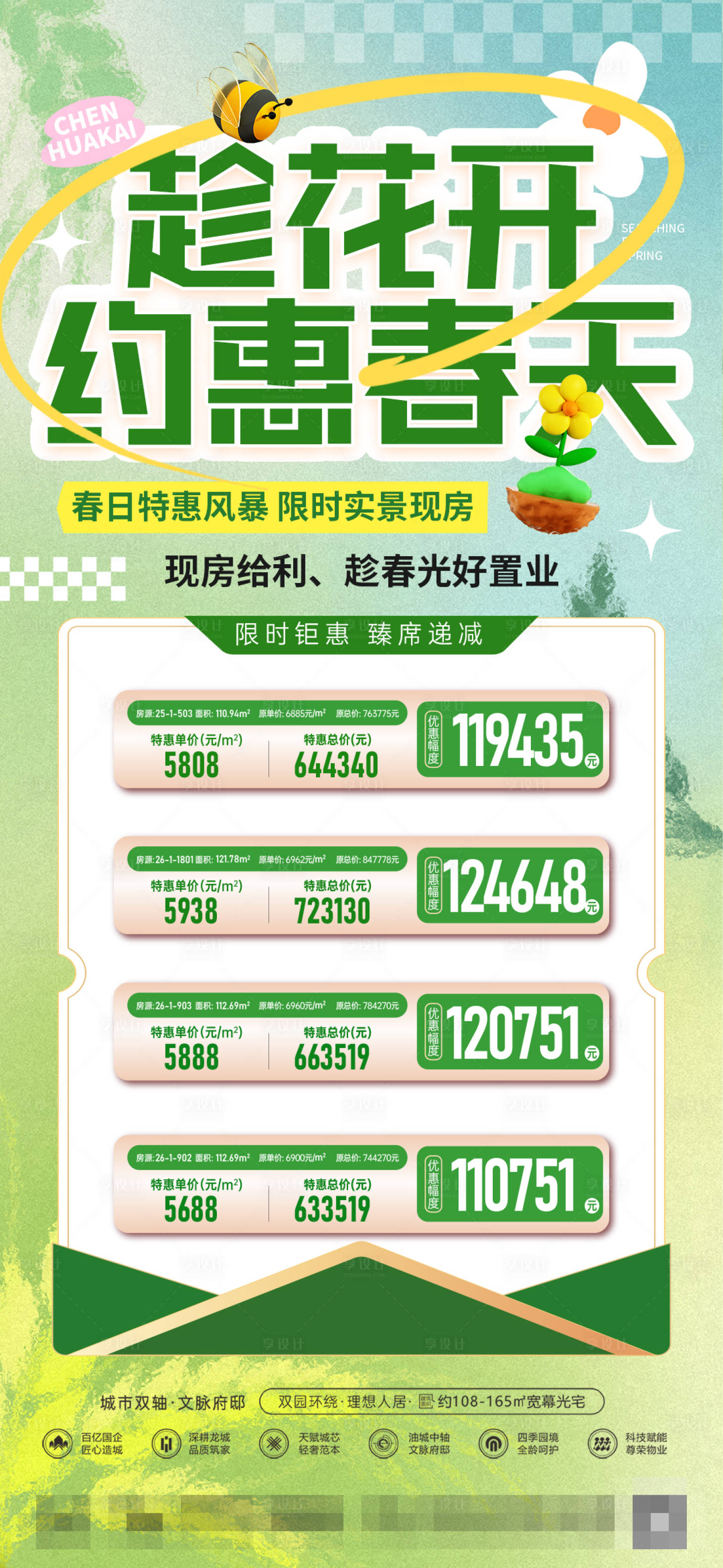 源文件下载【享设计】搜索编号：81110029666262370【地产春日特价房海报】