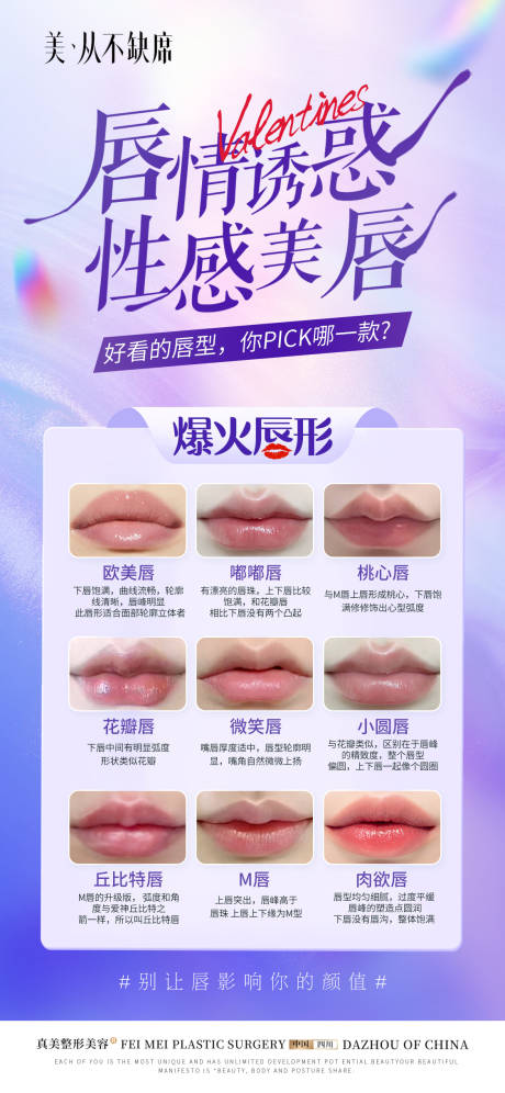 医美丰唇唇形海报