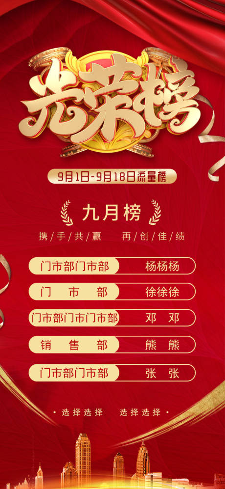 源文件下載【喜報(bào)光榮榜排行榜海報(bào)】編號(hào)：27800029560534163