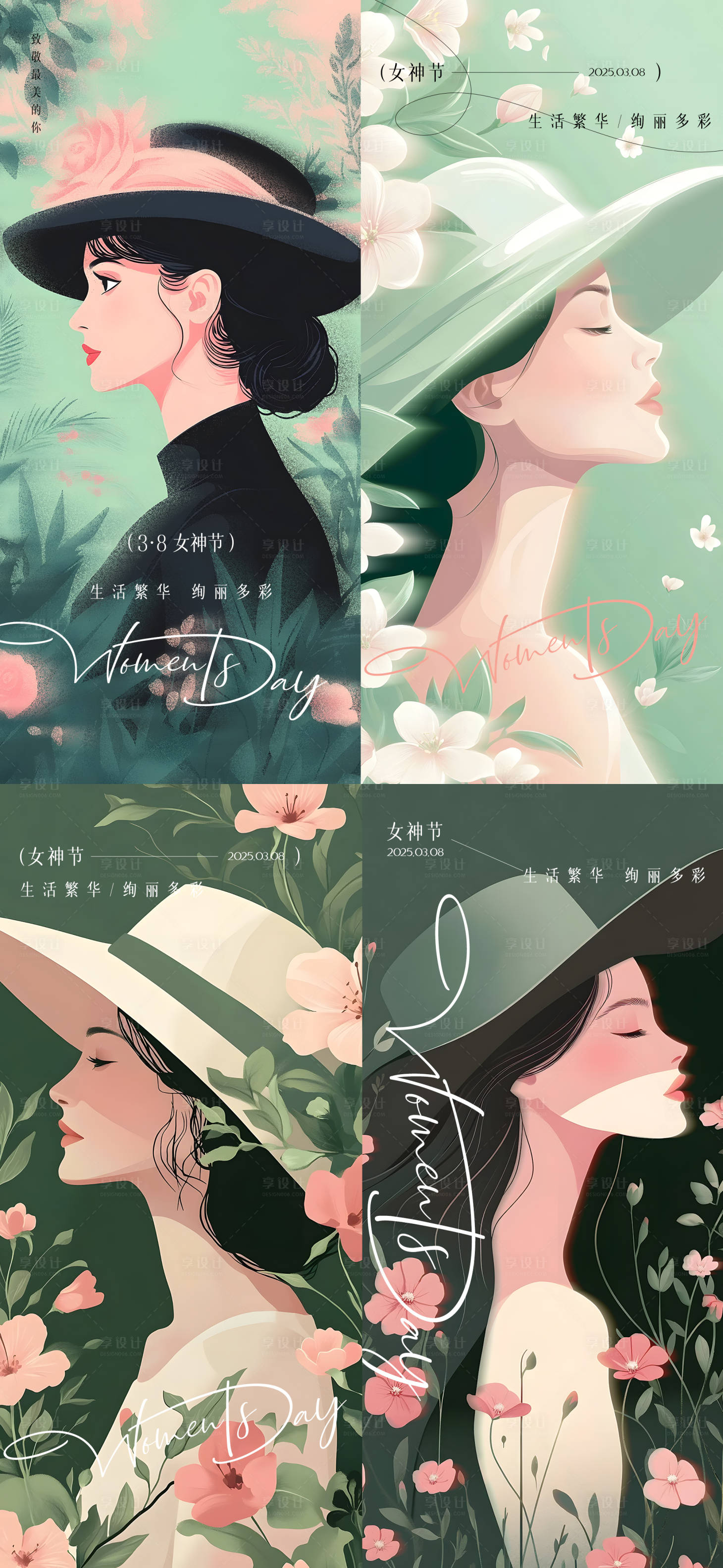 源文件下载【享设计】搜索编号：75750029220937810【妇女节系列插画海报】