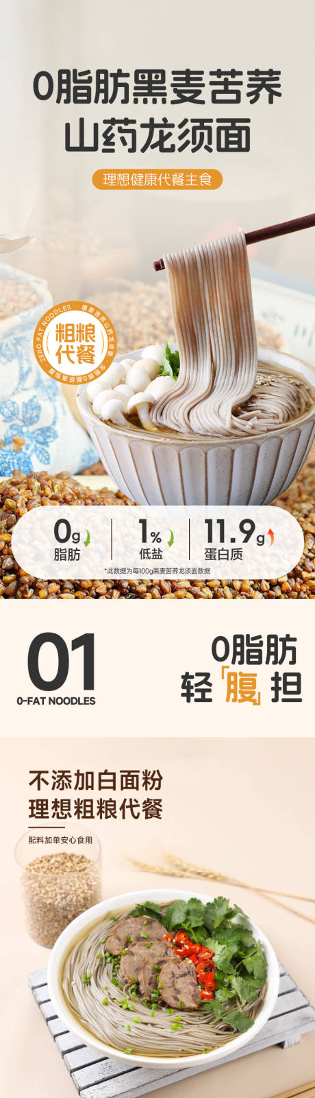 粗粮苦荞龙须面面条电商详情页
