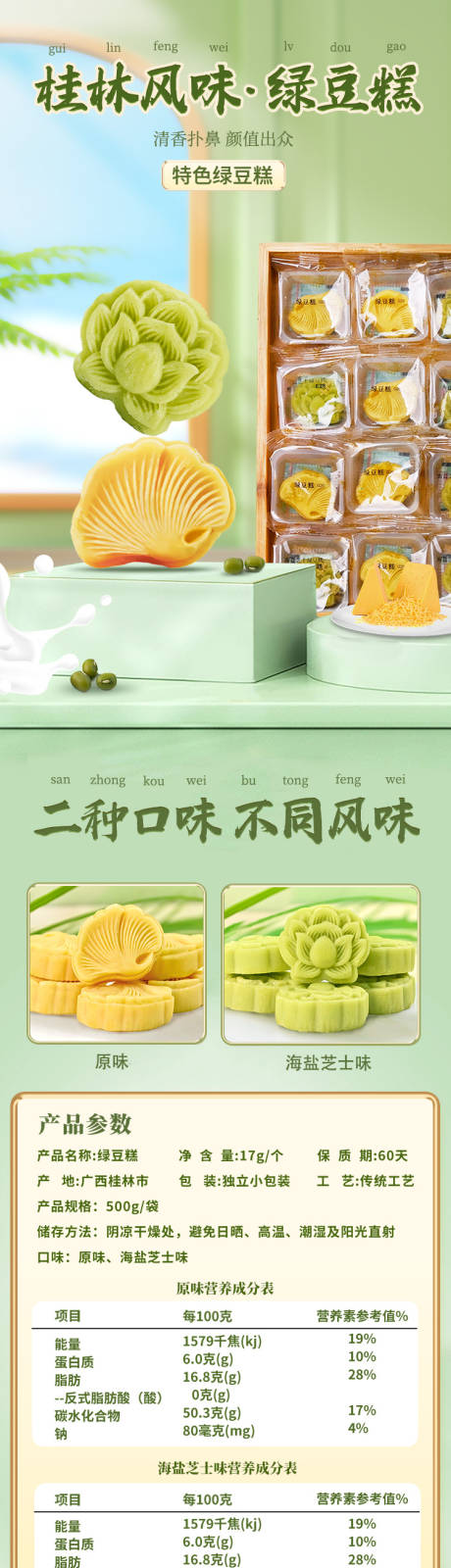 源文件下载【享设计】搜索编号：21460029718044695【绿豆糕促销电商详情页】